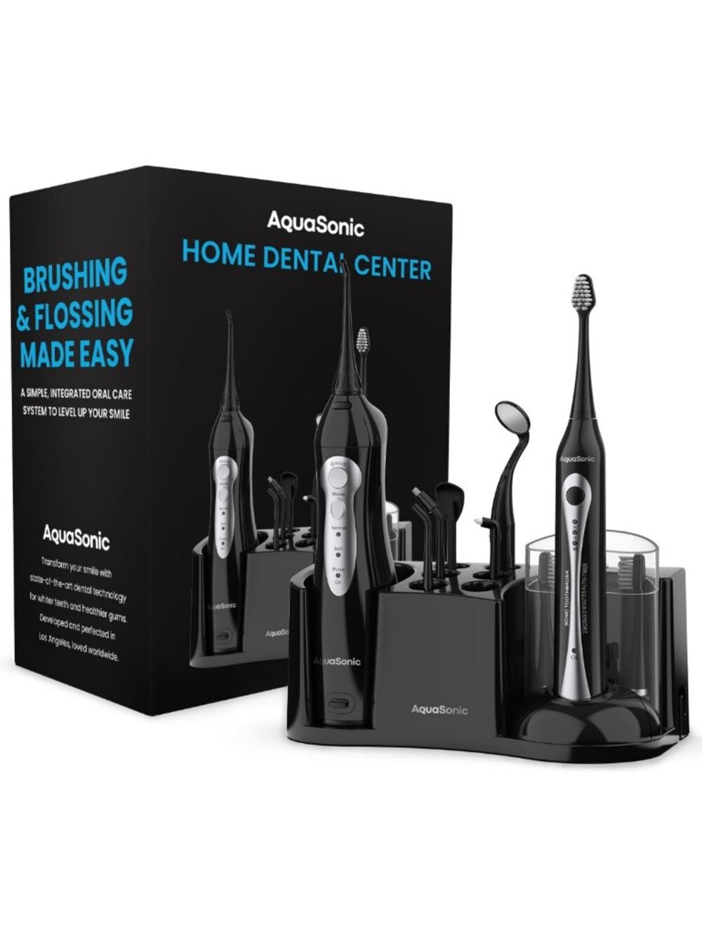Rechargeable Power Toothbrush & Smart Water Flosser - Complete Oral Care System